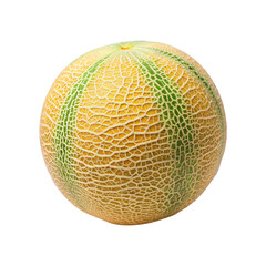 Close up shot of a cantaloupe melon with detailed rind texture