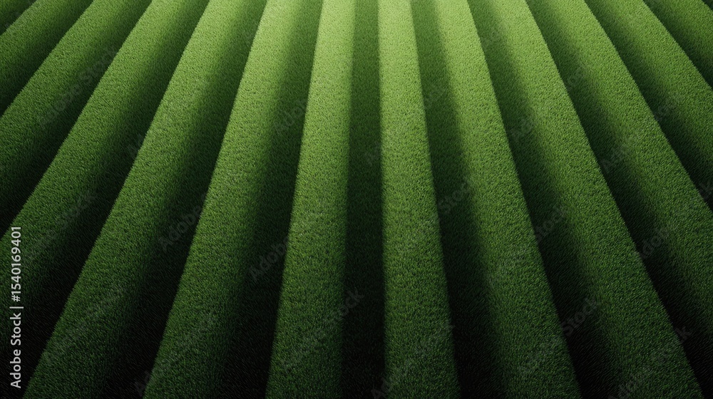 Poster beautiful textured green grass with striped pattern in rows