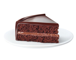 Delicious chocolate cake slice with creamy frosting