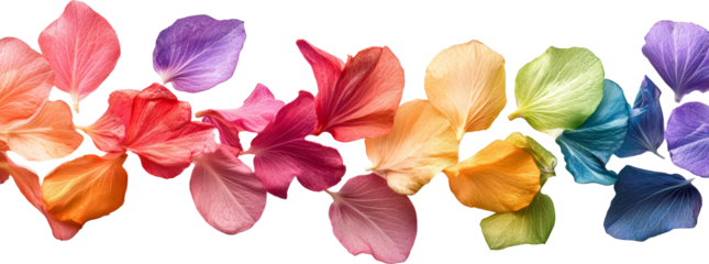 rainbow flower petal falling down 