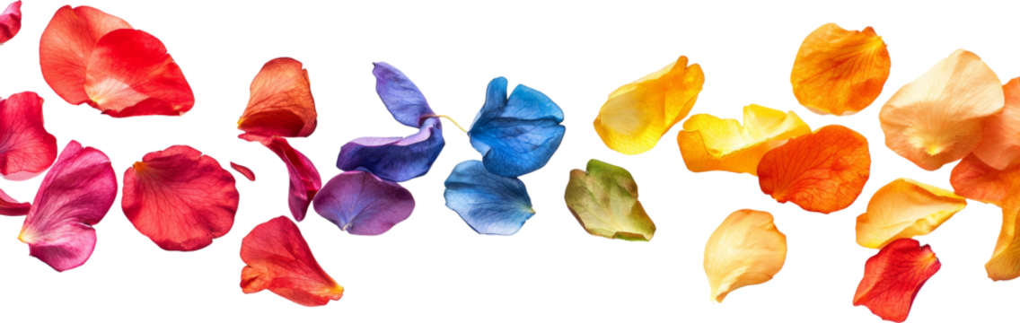 rainbow flower petal falling down  - Powered by Adobe