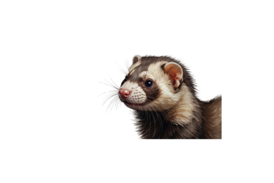 Adult Ferret Illustration on Transparent Background

