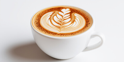Cup of coffee latte  isolated on white background