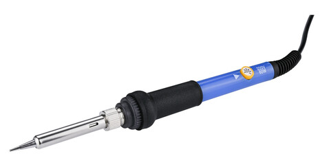 Soldering iron isolated on a transparent background. Full depth of field. PNG.