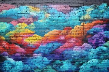 vibrant color visual of vintage bricks of urban buildings walls