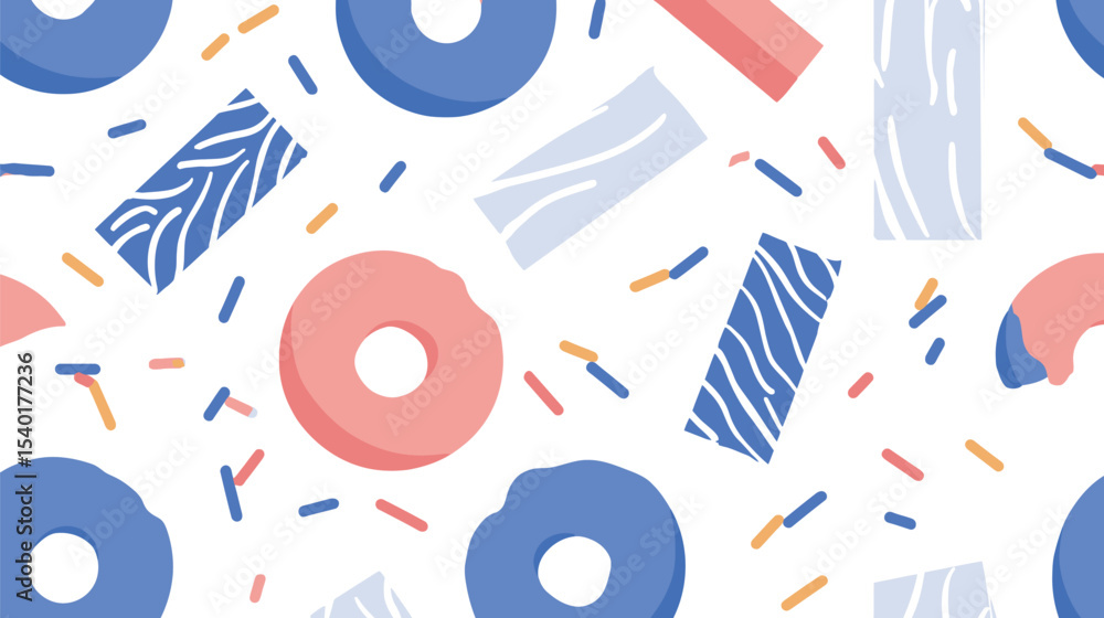 Aufkleber abstract shapes dynamically scatter across a bright seamless backdrop forming art