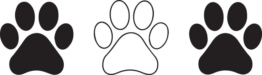 Paw Print Designs A Collection of Simple Black and White Paw Prints for Your Projects