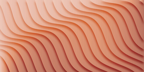 Abstract wavy lines pattern in coral color creates a modern and elegant background perfect for design and decorative purposes across multiple applications