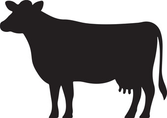 Silhouette of a Cow Farm Animal Vector Illustration
