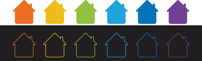 house vector icons set 