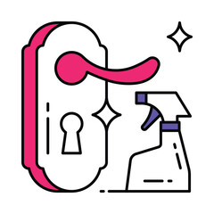 Door Knob Vector Filled outline illustration style icon. EPS 10 file 