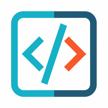 Coding Symbol Vector | Generative AI Linocut Silhouette Design for Developers