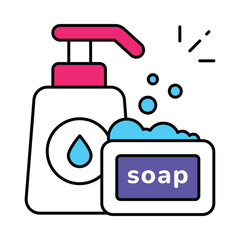 Soap Vector Filled outline illustration style icon. EPS 10 file 