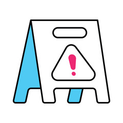 Caution Board Vector Filled outline illustration style icon. EPS 10 file 