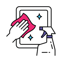 Window Cleaner Vector Filled outline illustration style icon. EPS 10 file 