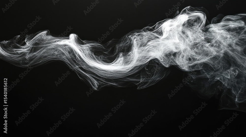 Poster ethereal smoke flowing gracefully against a dark background creating a sense of movement and mystery