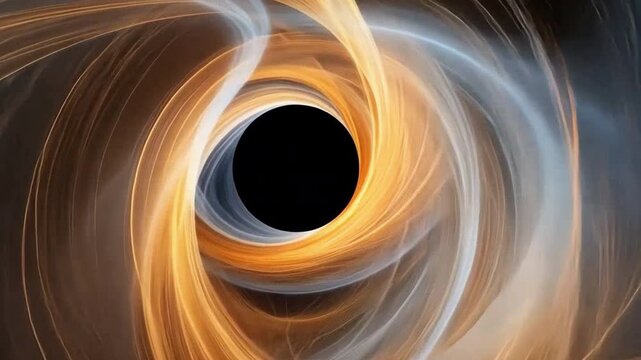 Cosmic Abyss: An abstract digital illustration depicting a swirling vortex of light and energy, with a dark, mysterious core, symbolizing the enigmatic nature of the cosmos.