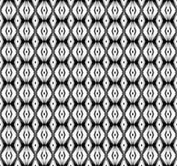 ikat ethnic pattern, black and white seamless design texture textile