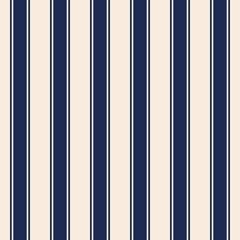 Navy vertical stripe seamless pattern on cream background