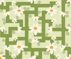 seamless pattern with daisy flowers