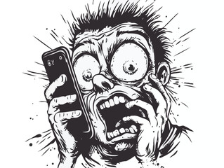 man with mobile vector art