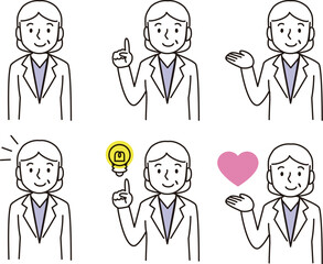 女性　白衣姿のアイコン