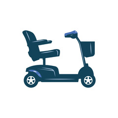 Electric Mobility Scooter for Seniors and Disabled – Modern Personal Transportation Vehicle Vector Illustration