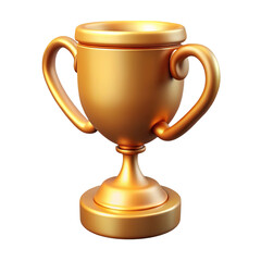 Golden trophy cup award isolated on transparent background