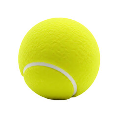 Closeup of a Vibrant Yellow Tennis Ball isolated on transparent baackground