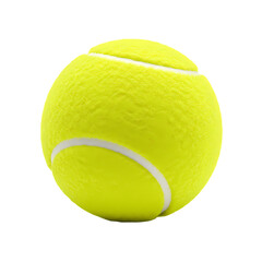 Closeup of a Bright Yellow Tennis Ball isolated on transparent baackground