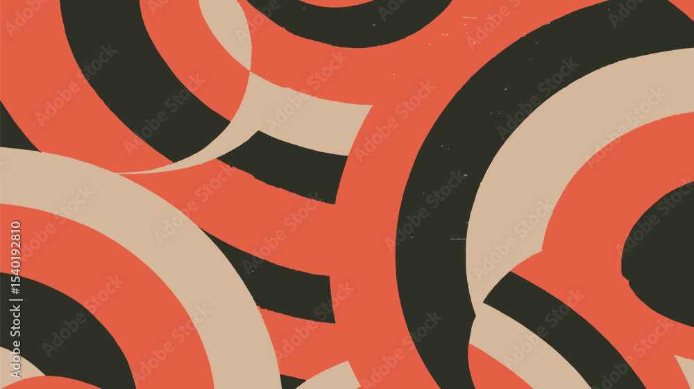 Poster abstract circles intersect geometrically on textured backdrop creating pattern art abstraction