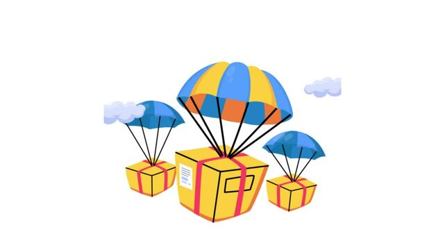 Balloon Delivery 2D Flat Animations.