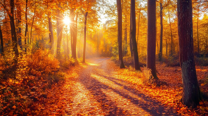 Colorful foliage in the park. Falling leaves natural background .Autumn season concept. Abstract autumn background