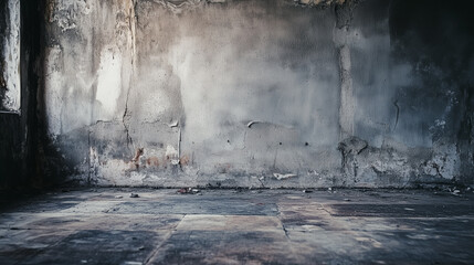 empty wall and wooden floor with glare from the window. Interior background for mockup or presentation