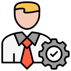 Manager outline color icon
