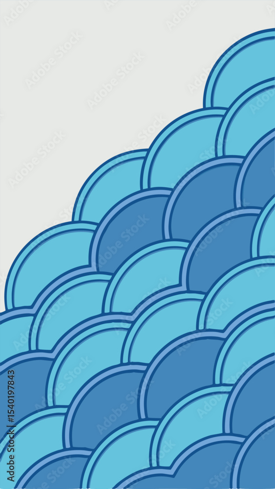 Aufkleber abstract blue wave pattern design on a white background suitable for various projects