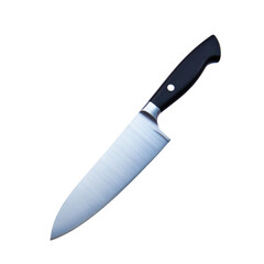 Professional chef knife isolated against a black background for culinary applications
