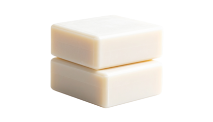 two stacked eco soap bars isolated on transparent background.