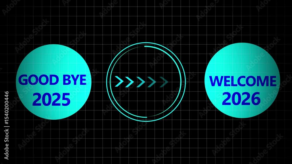 Poster new year 2025 to 2026 loading concept. year change concept. new year 2026 loading bar animation. ani