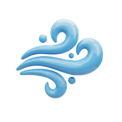 Rounded wind symbol in soft balloon style on transparent background