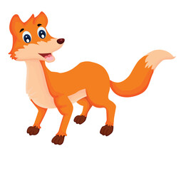 Cute cartoon hand drawn vector fox clipart.