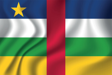 Flag of Central African Republic. CAR national symbol in official colors. Template icon. Vector background.