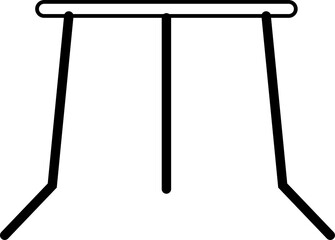 Minimalist Black and White Illustration of Swing Hanging from Frame