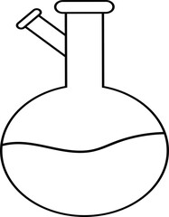 Outline Drawing of Laboratory Flask with Liquid Fill