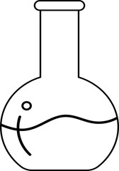 Outline Drawing of a Laboratory Flask with Liquid Inside