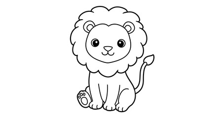 Adorable Cartoon Lion Coloring Page  Free Printable for Kids