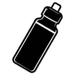 Minimalist water bottle icon – reusable drink container, hydration symbol, sports bottle, eco-friendly design, fitness gear, clean vector illustration for wellness, gym, lifestyle, and health concepts