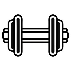 Minimalist dumbbell icon – fitness symbol, strength training equipment, gym workout gear, flat vector design for health, bodybuilding, weightlifting, personal trainer, and active lifestyle themes

