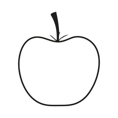 Simple Apple Outline Vector | Black and White Apple Clipart for Coloring, Design & Education
