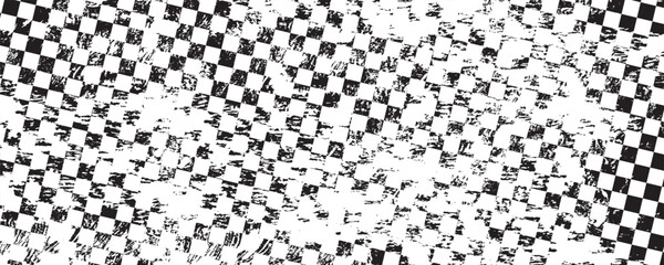 Racing flag grunge design of vector car race sport, auto rally and motocross